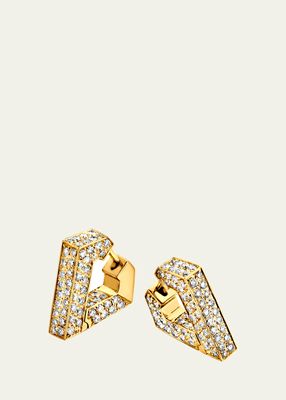 18K Yellow Gold Medium Brute Diamanti Earrings