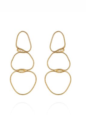 18k Yellow Gold Medium Diamond Chain Earrings