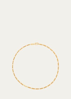 18K Yellow Gold Medium Link ID Tag Single Chain Necklace, 25"L