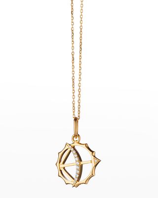 18k Yellow Gold Mini Apollo Charm Diamond Necklace, 17"