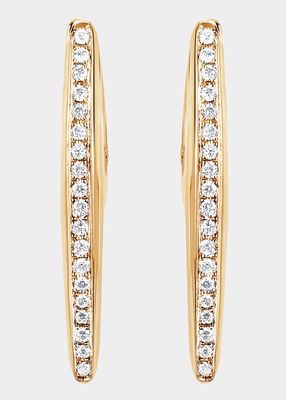 18K Yellow Gold Mini Axe Earrings with White Diamonds