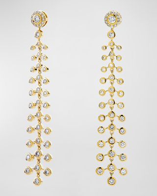 18K Yellow Gold Mogul Chandelier Earrings with Diamonds