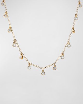 18K Yellow Gold Mogul Necklace with Diamonds