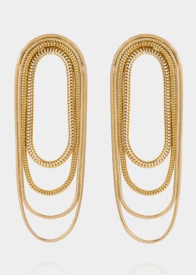 18k Yellow Gold Multi-Chain Earrings