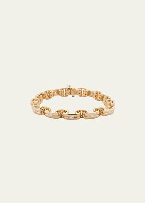 18K Yellow Gold Narrow Link Diamond Bracelet