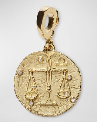 18K Yellow Gold Of the Stars Libra Coin Pendant