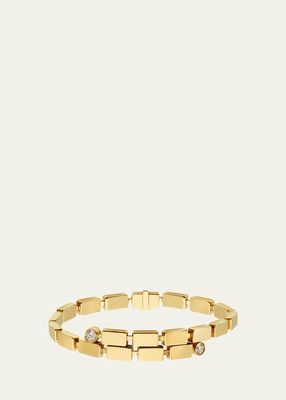18K Yellow Gold Overlap Falls Bracelet with White Diamonds