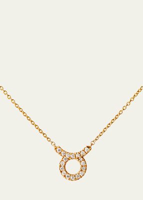 18K Yellow Gold Petit Sign Taurus Necklace with Diamonds