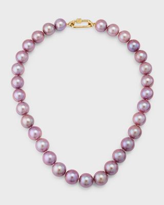 18k Yellow Gold Pink Kasumiga Pearl Necklace