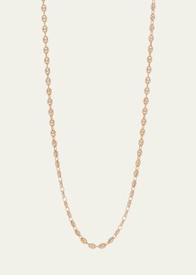 18K Yellow Gold Puffy Mariner Link Chain Necklace, 27"L