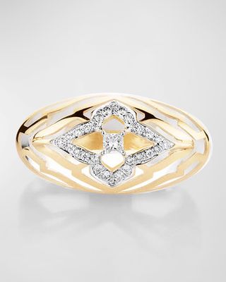 18K Yellow Gold Pure Clear Kashmir Vivacious Ring, Size 7