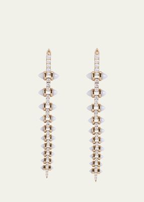 18K Yellow Gold Reload Earrings with Diamonds and Mother of Pearl