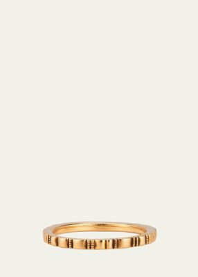 18K Yellow Gold Ridges Band Ring