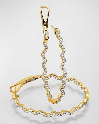 18k Yellow Gold Rio Diamond Hoop Earrings