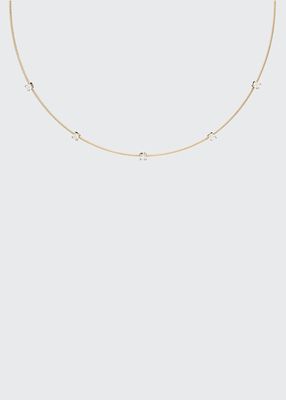 18k Yellow Gold Rope 5-Diamond Necklace, 1.10 TCW