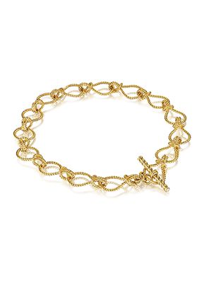 18K Yellow Gold Rope and Diamond Toggle Necklace