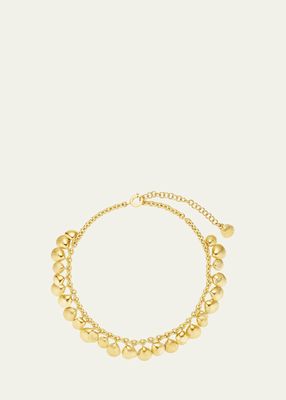 18K Yellow Gold Shell Charm Choker Necklace