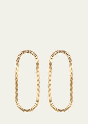 18K Yellow Gold Single Chain Earrings, M
