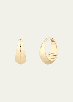 18K Yellow Gold Small Crescent Hoop Earrings