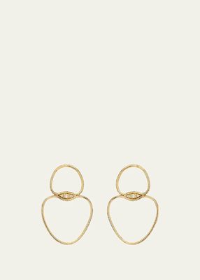 18k Yellow Gold Small Diamond Chain Earrings