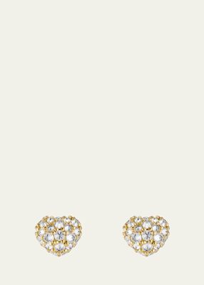 18K Yellow Gold Small Diamond Pave Spike Earrings