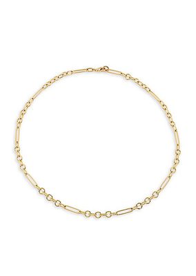18K Yellow Gold Small Mixed Link Chain/18"