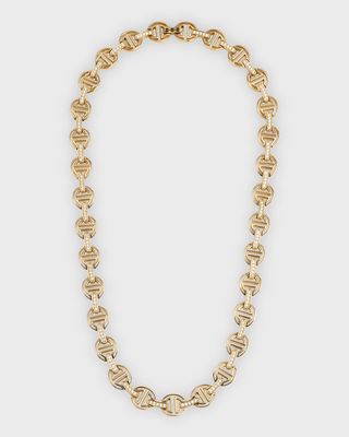 18K Yellow Gold Small MMV Necklace with Diamonds
