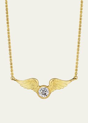 18K Yellow Gold Small Victory Diamond Necklace