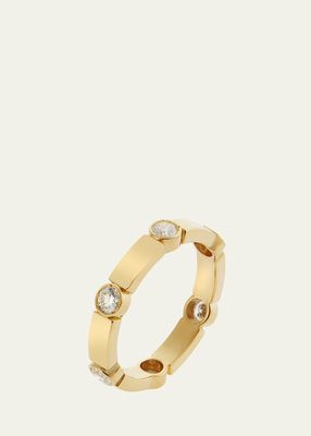 18K Yellow Gold Stepping Stones Stream Ring with Diamonds