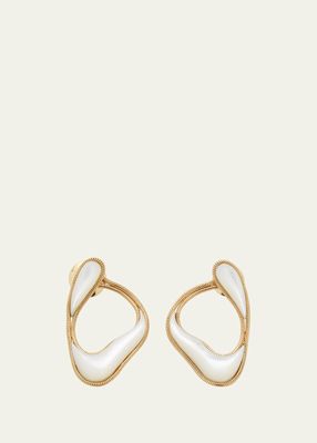 18k Yellow Gold Stream Loop Earrings
