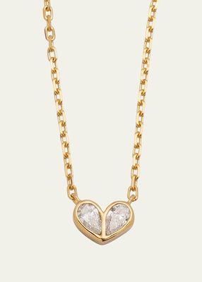 18K Yellow Gold Sweetheart Diamond Necklace