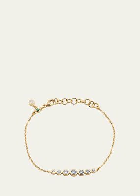 18K Yellow Gold Tennis Bracelet with Blue Sapphires