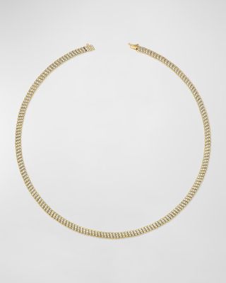 18K Yellow Gold Thin Diamond Zoe Necklace