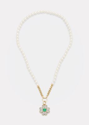 18K Yellow Gold Toujours Pearl Chain with Prive Clover