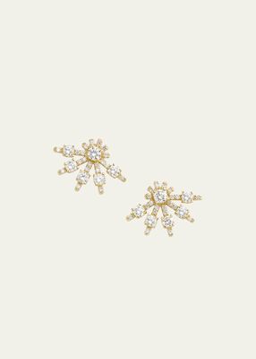 18k Yellow Gold Tutu Diamond Stud Earrings