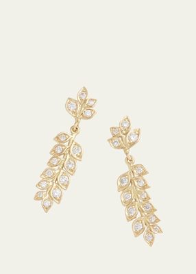18K Yellow Gold Vine Earrings with Diamonds