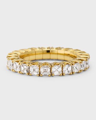 18K Yellow Gold Xpandable White Diamond Ring, Size 6.5-13