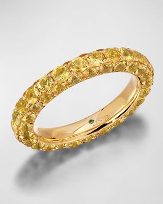 18K Yellow Gold Yellow Sapphire 3-Sided Ring