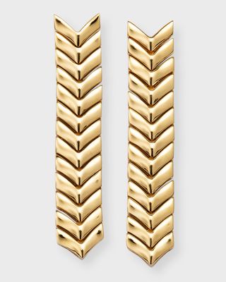 18K Yellow Gold Zipper Drop Earrings