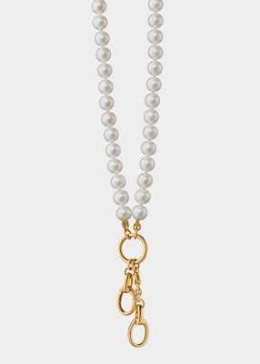 18k YG 30" Pearl Charm Enhancer Chain w/ 2" Extension Chain & 2 Stations for Charms