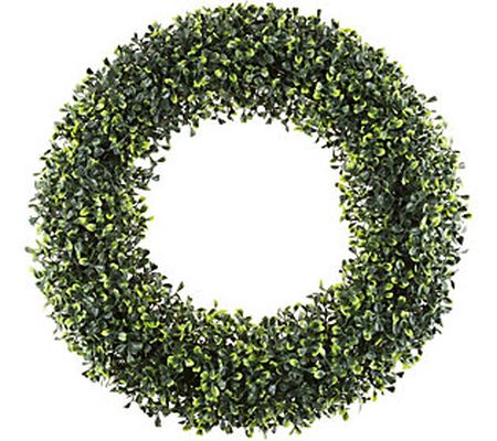 19-1/2" Boxwood Round Wreath by Pure Garden