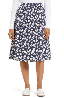 1901 Pull-On A-Line Skirt in Navy Island Tossed Floral