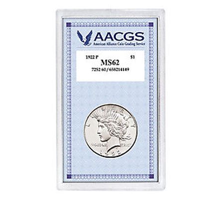 1922 Peace Silver Dollar Graded MS62