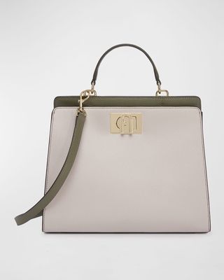 1927 Colorblock Leather Top-Handle Bag