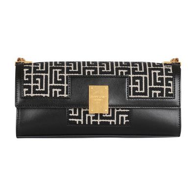 1945 jacquard and leather clutch
