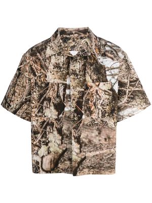 1989 STUDIO Camouflage graphic-print short-sleeve shirt - Brown