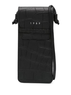 1989 STUDIO embossed crocodile-effect leather phone case - Black