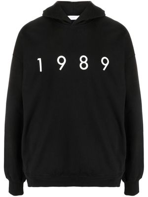 1989 STUDIO logo-print cotton hoodie - Black