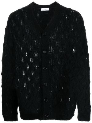 1989 STUDIO open-knit buttoned cardigan - Black