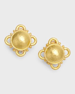 19K Gold Dome Clip-On Convertible Earrings